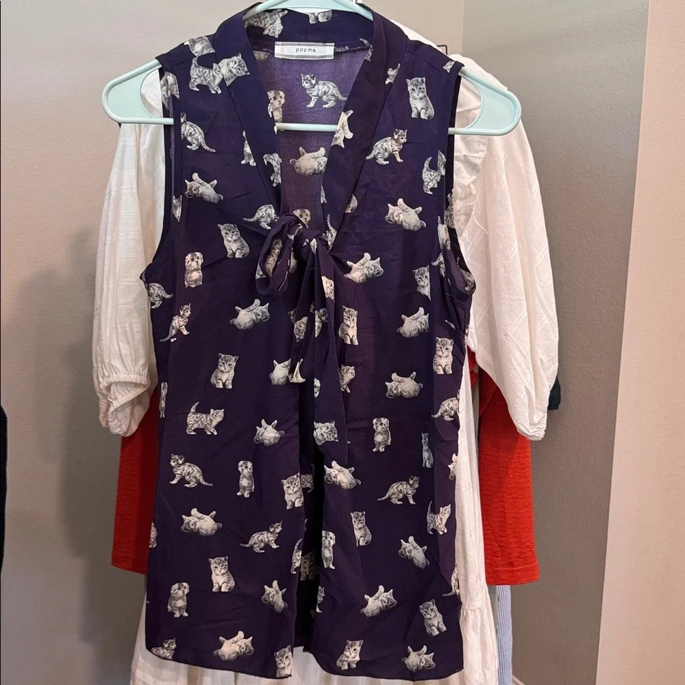 Poema Kitty Cat top size M - Picture 1 of 4